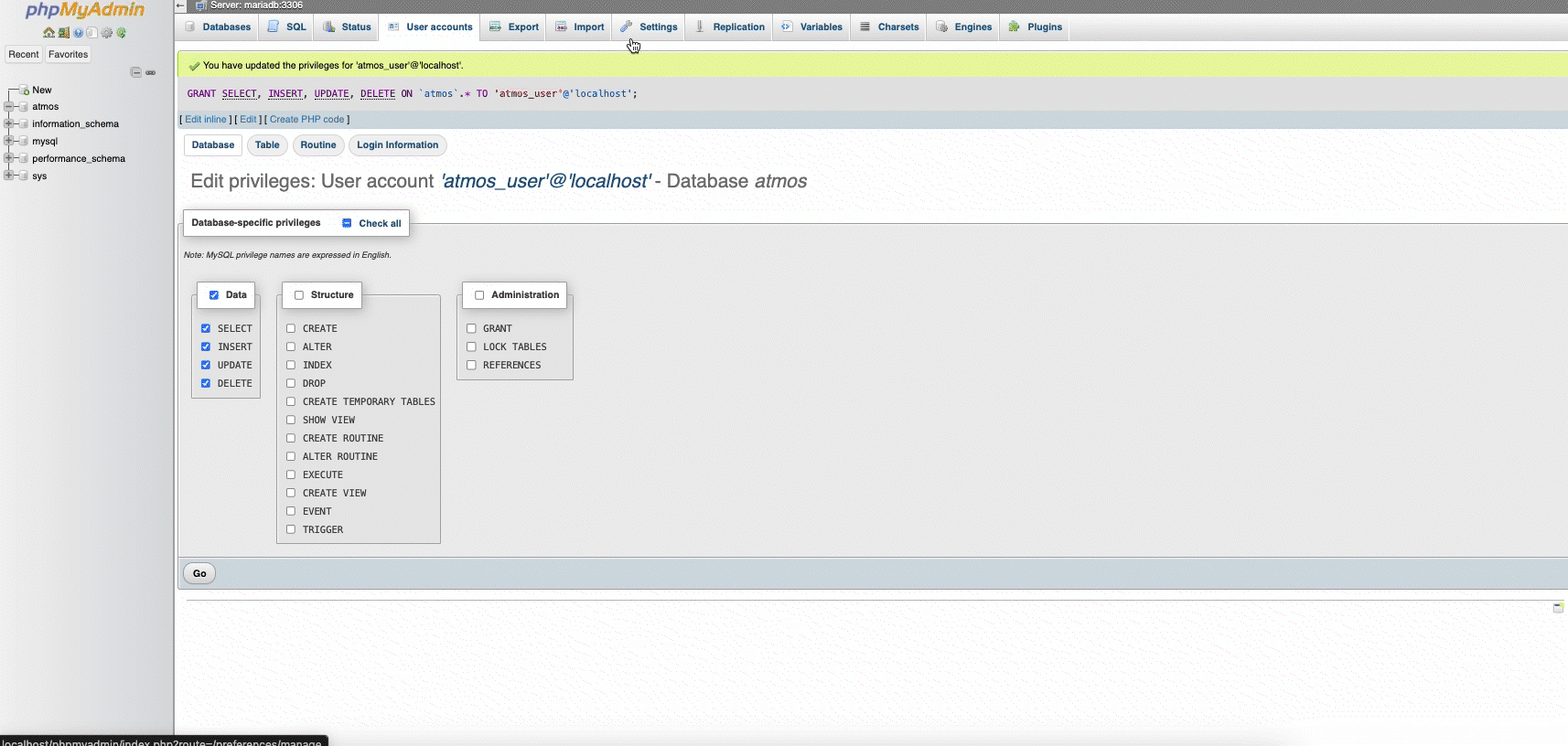 Import the SQL Script
